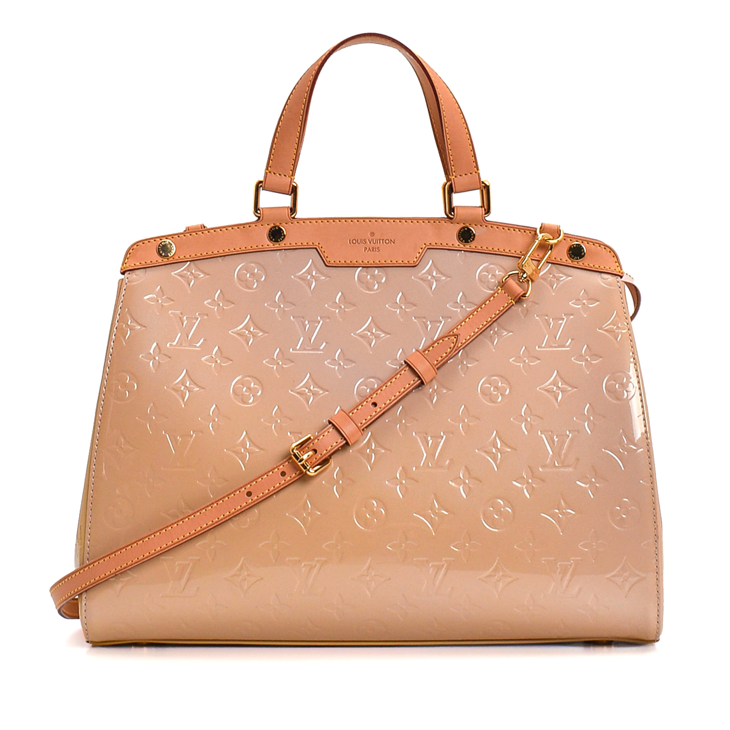 Louis Vuitton - Cream Beige Monogram Vernis Leather Brea GM Bag II